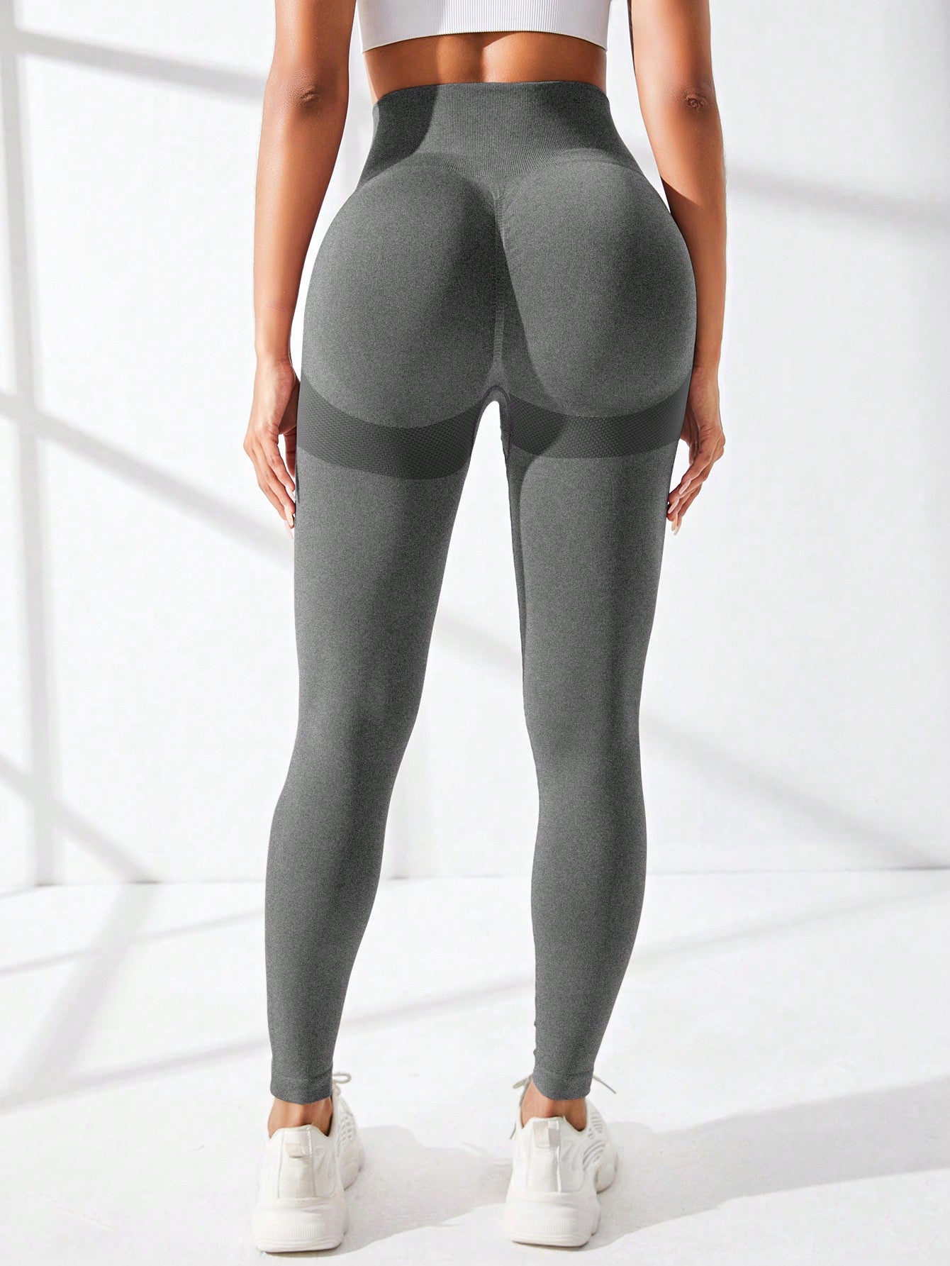 SHEIN Sport Studio Space Dye Wide Waistband Sports Leggings
