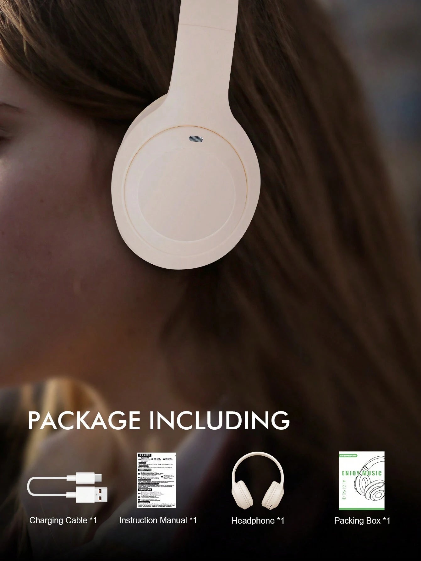 Wireless Headset with Full Coverage, Over-Ear Design, Adjustable Width, Suitable for Business and Mobile Phone Use. Comes with High-Definition Call Quality, Foldable Large Ear Cover, Hifi Heavy Bass and Long Battery Life. an Inexpensive and Convenient Gift Option for Wireless Headset Lovers.