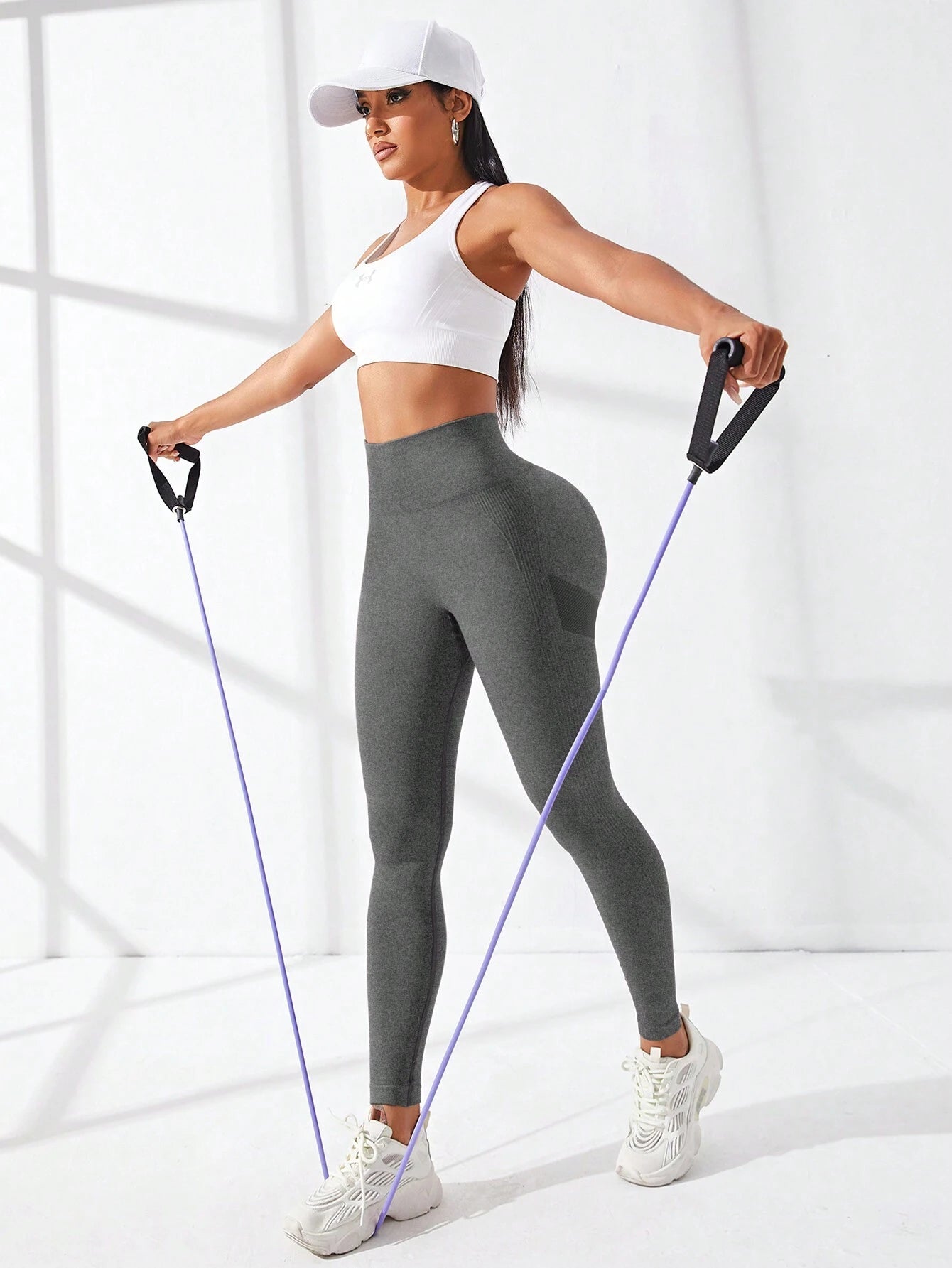 SHEIN Sport Studio Space Dye Wide Waistband Sports Leggings