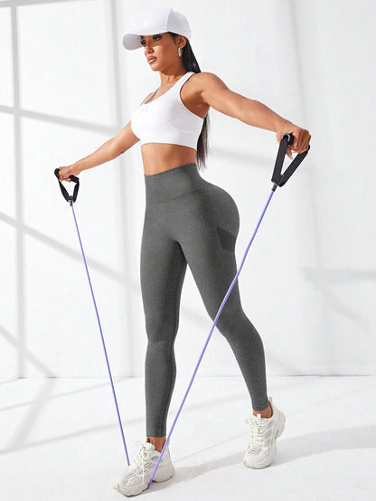 SHEIN Sport Studio Space Dye Wide Waistband Sports Leggings