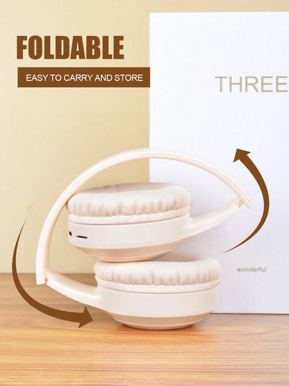 Wireless Headset with Full Coverage, Over-Ear Design, Adjustable Width, Suitable for Business and Mobile Phone Use. Comes with High-Definition Call Quality, Foldable Large Ear Cover, Hifi Heavy Bass and Long Battery Life. an Inexpensive and Convenient Gift Option for Wireless Headset Lovers.
